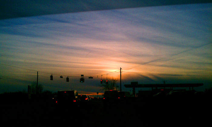 Chemtrails over Jackson, Michigan - Airport Road and O'Neil Drive Intersection