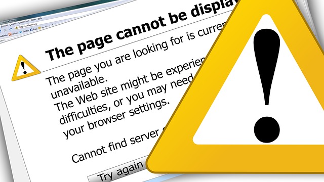 Picture of a webpage that displays a "not available" error