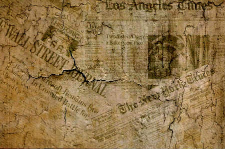cracked and worn newspapers
